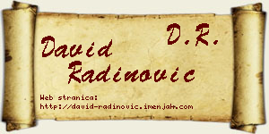 David Radinović vizit kartica